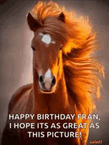 Horse Happy Birthday Fran GIF - Horse Happy Birthday Fran Hbd GIFs