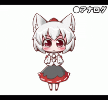 a cartoon drawing of a girl with a wolf 's ears
