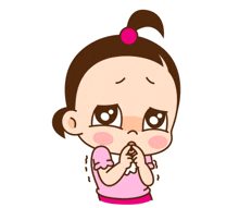 a cartoon of a little girl with a ponytail