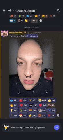 a screenshot of a person 's face with the words " this is your fault " on the bottom