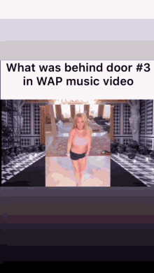 what was behind door # 3 in wap music video with a picture of a woman