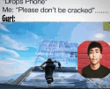 a man is riding a motorcycle in a video game with a picture of him in the background .