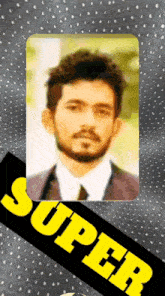 a picture of a man in a suit and tie with the word super on the bottom right
