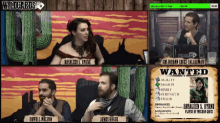 a group of people are sitting in front of a poster that says wildcards