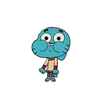 gumball from the amazing world of gumball is wearing a sweater and pants