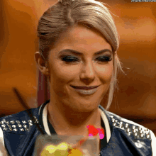 alexa bliss trying not to laugh eat eats eating