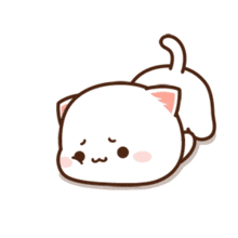a cartoon drawing of a white cat laying down on its back