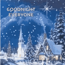 Good Night Everyone GIF - Good Night Everyone Snow GIFs