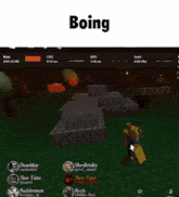 a screenshot of a video game with the word boing on top
