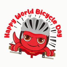 world bicycle day happy world bicycle day smile biker helmet