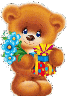 Teddy Bear Flowers And Present Sticker - Teddy Bear Flowers And Present Stickers
