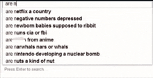 a google search for are netflix a country is shown
