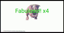 a picture of a dinosaur with the words fabuloso x4 in green