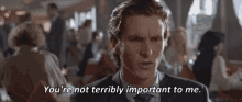 Not Important Christian Bale GIF - Not Important Christian Bale American Psycho GIFs
