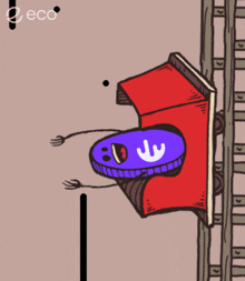 a cartoon drawing of a roller coaster with the word eco at the top