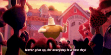 Chicken Little Never Give Up GIF - Chicken Little Never Give Up For Everyday Is A New Day GIFs