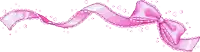 a pixel art of a pink ribbon with a bow on it