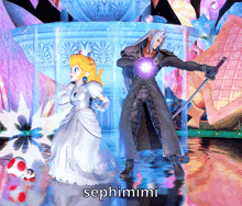a video game scene with peach and sephiimi