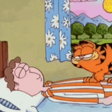 garfield morning garfield the cat morning person wake up and vote