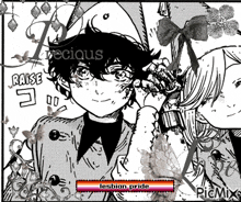 a black and white drawing of a boy and a girl with the words raise and lesbian pride .