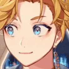 a close up of a cartoon character 's face with a smile on his face