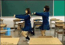 school girls japan asian dancing classroom