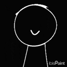 a black and white drawing of a person 's head with a circle around it and a arrow pointing down .