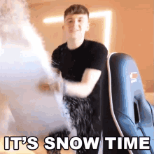 Its Snow Time Adam B GIF - Its Snow Time Adam B Playing With Snow GIFs