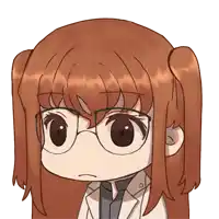 a cartoon drawing of a girl wearing glasses and a white coat