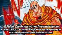 a picture of a bald man from dragon ball z with the caption " lo sabia "