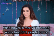 Shraddha Kapoor Wishing You A Merry Christmas And A Beautiful Year To Come GIF - Shraddha Kapoor Wishing You A Merry Christmas And A Beautiful Year To Come Merry Christmas GIFs