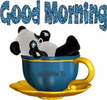 good morning panda coffee glitter gm