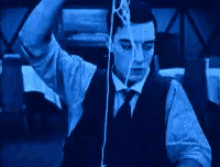 Spaghetti In Blue GIF - Buster Keaton Spaghetti Eating GIFs