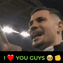 a picture of a man with the words " i love you guys " on the bottom