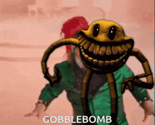a picture of a gobblebomb with a smiley face on it