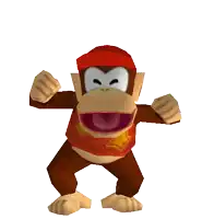 a monkey wearing a red hat and a red vest with a yellow star on it
