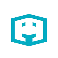 a blue square with a smiley face and sunglasses