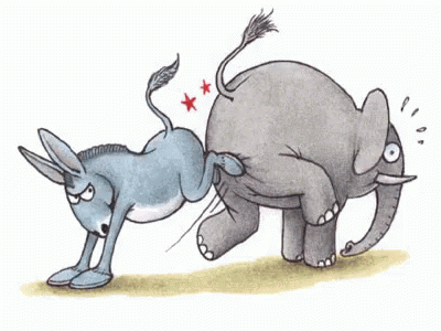 Donkey Elephant GIF - Donkey Elephant Democrat - Discover & Share GIFs