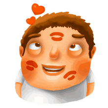 dunsky stickerboy face character kisses