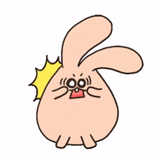 rabbit pink happy animation animal
