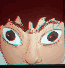 a close up of a drawing of a person 's face