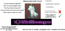 a poster that says meet potential class and nullscape