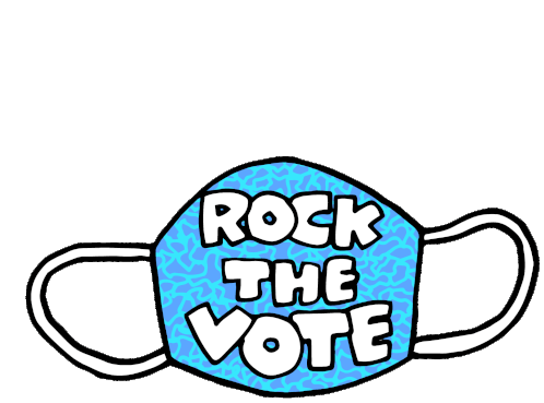 Rock The Vote Mask Sticker - Rock The Vote Mask Coronavirus Stickers