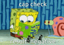 cap check negative spongebob