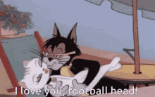 Kiss Tom And Jerry GIF - Kiss Tom And Jerry Football Head GIFs