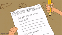 a cartoon character sits at a desk with a pencil in his hand and a cn logo behind him