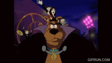 scooby doo in a vampire costume with a gifrun.com logo