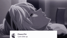 a black and white photo of a person with the caption chewyryt poi