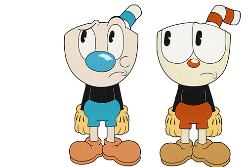 Confused Cuphead Sticker - Confused Cuphead Mugman Stickers