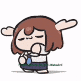 a cartoon of a girl with her arms outstretched and a link to youtube